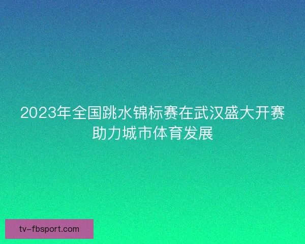 2023年全国跳水锦标赛在武汉盛大开赛助力城市体育发展 2023年全国跳水锦标赛在武汉盛大开赛助力城市体育发展